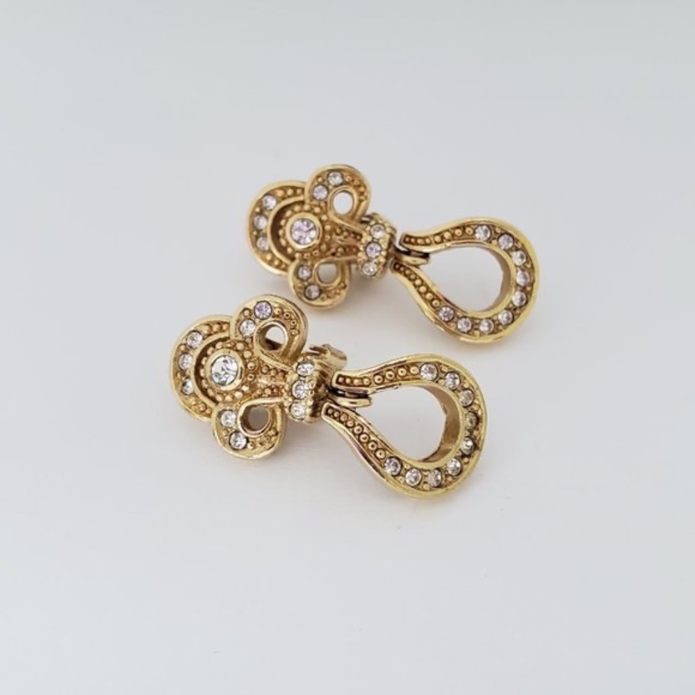 Christian Dior Vintage Drop Clip Earrings - Picture 2 of 5